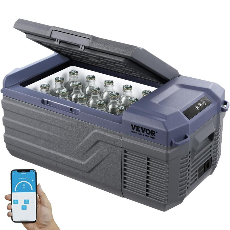 VEVOR Car Refrigerator, 12 Volt Car Refrigerator Fridge, 15 L Single Zone Portable Freezer, -4℉-68℉ Adjustable Range, 12/24V DC and 100-240V AC Compressor Cooler for Outdoor, Camping, RV