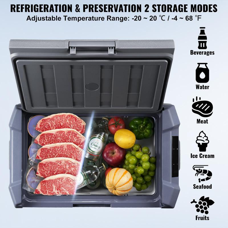VEVOR Car Refrigerator, 12 Volt Car Refrigerator Fridge, 15 L Single Zone Portable Freezer, -4℉-68℉ Adjustable Range, 12/24V DC and 100-240V AC Compressor Cooler for Outdoor, Camping, RV