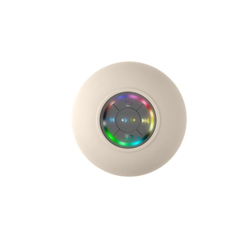 Mini Bluetooth Shower Speaker with LED Light, Portable IPX4 Waterproof, Hands-Free Speakerphone. Rechargeable Using Micro USB, Wireless Stereo for Beach, Shower & Home