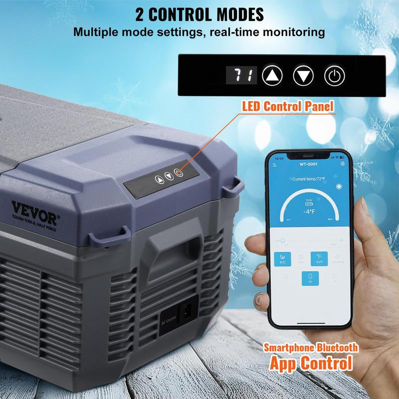 VEVOR Car Refrigerator, 12 Volt Car Refrigerator Fridge, 15 L Single Zone Portable Freezer, -4℉-68℉ Adjustable Range, 12/24V DC and 100-240V AC Compressor Cooler for Outdoor, Camping, RV