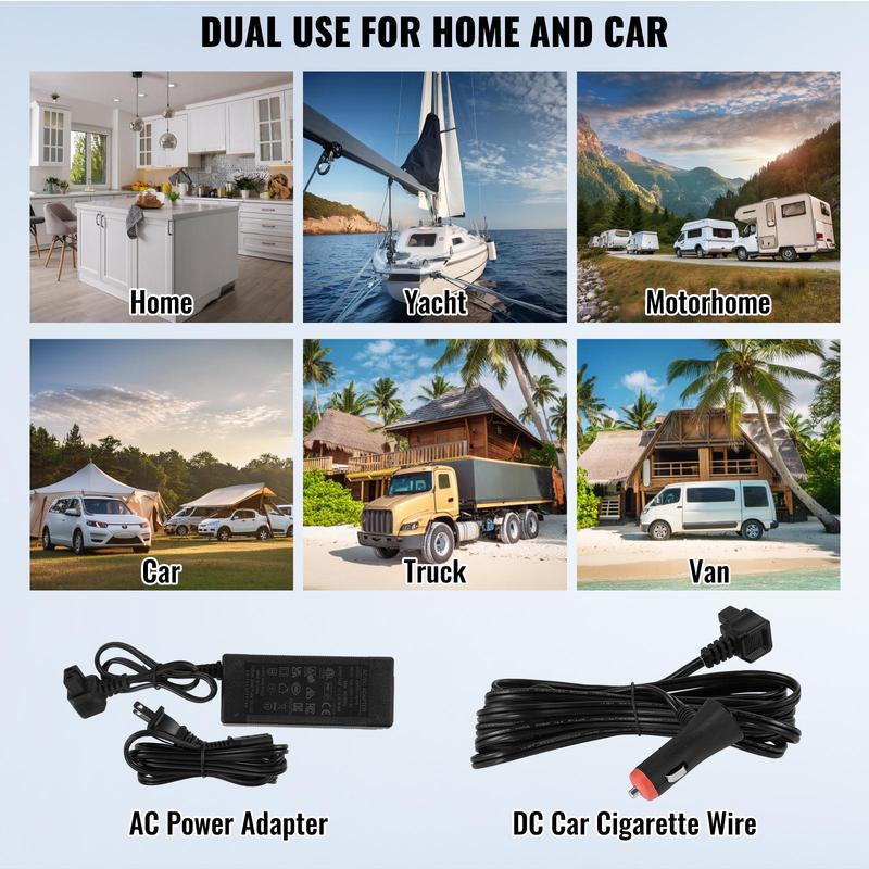 VEVOR Car Refrigerator, 12 Volt Car Refrigerator Fridge, 15 L Single Zone Portable Freezer, -4℉-68℉ Adjustable Range, 12/24V DC and 100-240V AC Compressor Cooler for Outdoor, Camping, RV