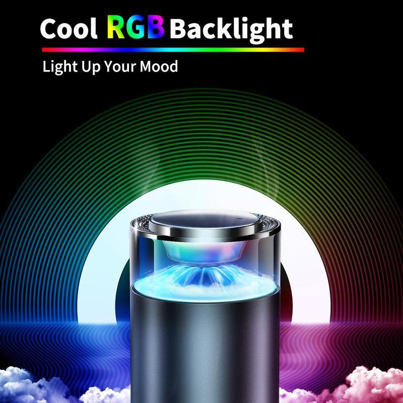 Smart Car Air Freshener & Diffuser – 5 Scents, 4 Adjustable LED Light, Aromatherapy for Car, Home, Office & More