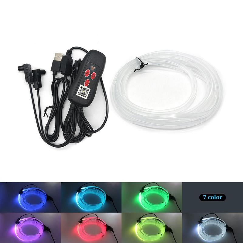 USB Powered Car Interior LED Light for Summer Fall Gift, Car Electronics, Multiple Color Modes 5M Fiber Ambient Light, Car Interior Lighting, Magic Car Ambient Light Strip, LED Car Lights