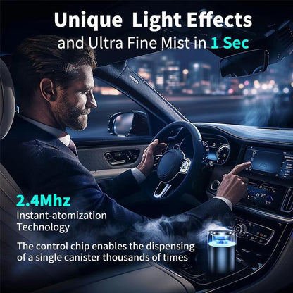 Smart Car Air Freshener & Diffuser – 5 Scents, 4 Adjustable LED Light, Aromatherapy for Car, Home, Office & More