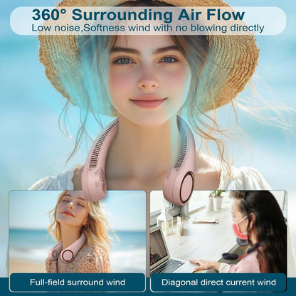 Girls’ Exclusive Stylish Neck Fan - Powerful Cooling for Outdoor Sports & Photography