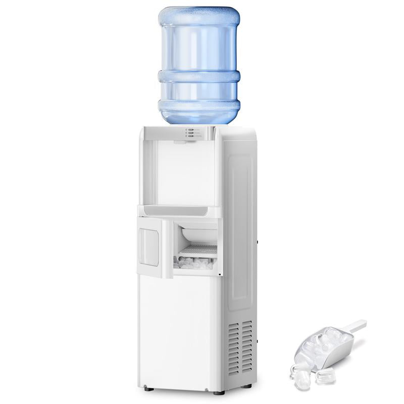 Antarctic Star 3-In-1 Hot and Cold Water Cooler Dispenser with Built-In Ice Maker, for 3 to 5 Gallon Bottle Water Dispenser，With Child Safety Lock，Black