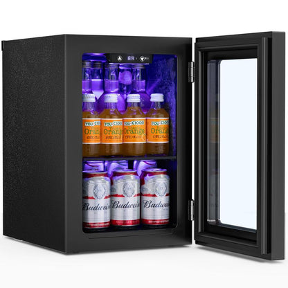 Antarctic Star 0.6Cu. Ft. Freestanding Wine Cellar, 4-Bottle Red Wine with 6-Can Beer Refrigerator, Quiet Compressor, LED Light and Display, 40-61 ℉, Black