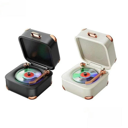 Portable Wireless Speaker, Mini Stereo Speaker with Nostalgic Classic Recording Function, Wireless Speaker with RGB Light for Party, Travel, and Home Use, Audio