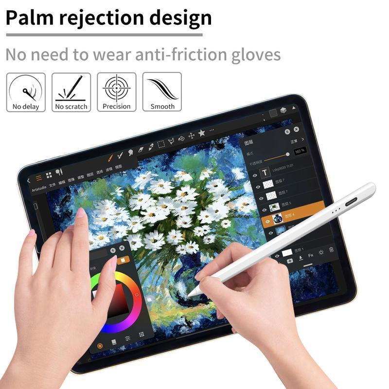 Stylus Pen for Ipad,Fast Charge,With Palm Rejection Tilt Sensitivity, Active Touch Screen Pencil Compatible with Ipad 6/7/8/9/10,Mini5/6Air3/4/5 Ipad Pro12.9&11 Fathersdaygift
