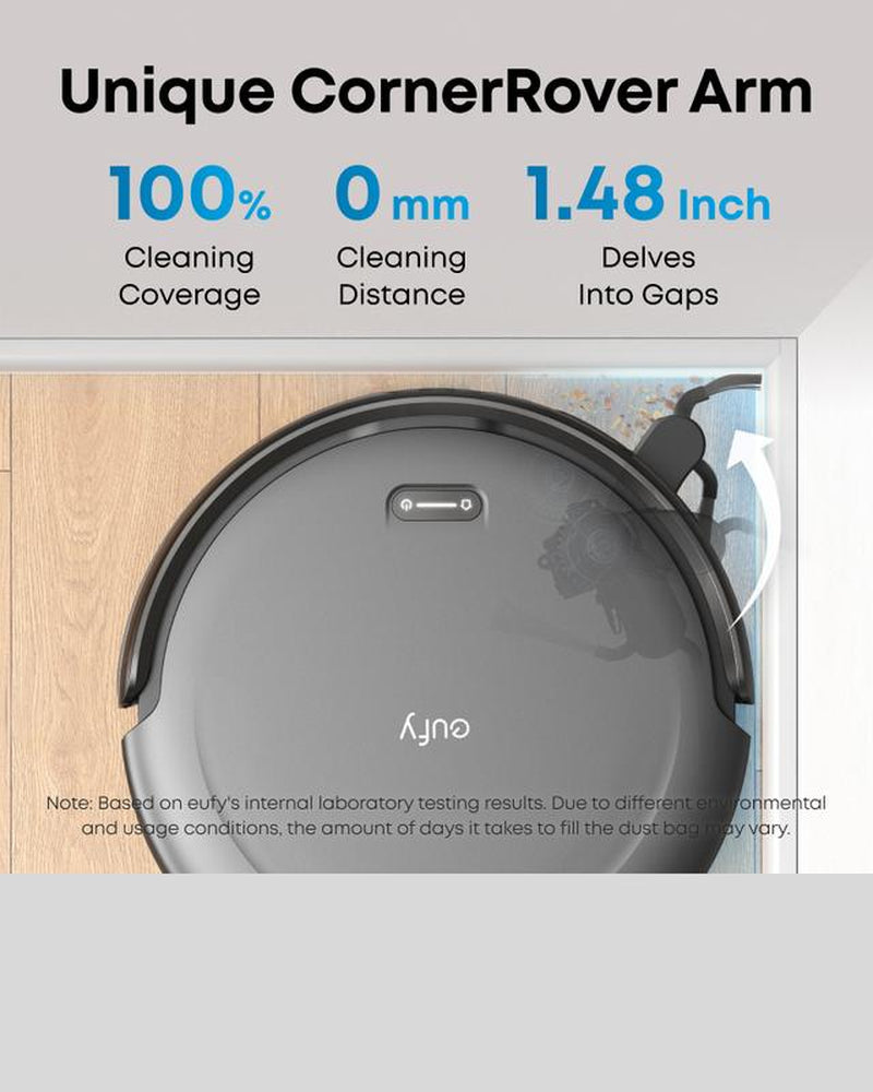 Eufy C10 Robot Vacuum with Self Emptying Station, up to 60 Days Hands Free Cleaning, Edge Expansion Brush, 2.85-Inch Ultra-Slim Body, Smart Mapping, Point Laser and Multi-Infrared Navigation
