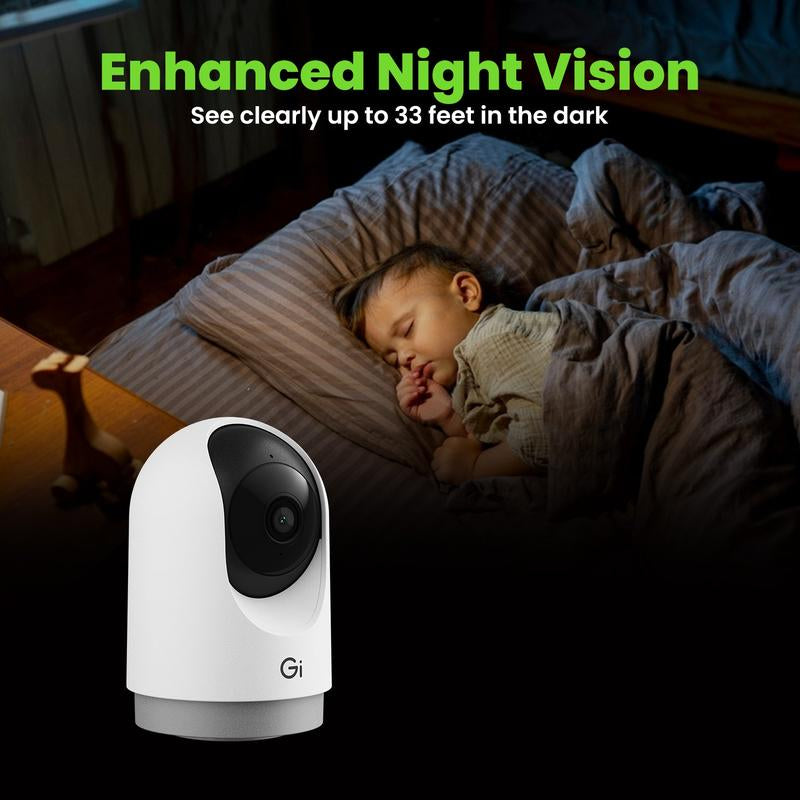 Gearit Wifi Indoor Camera with Pan/Tilt for Baby & Pet - 2K Video, 2-Way Audio, Motion Tracker
