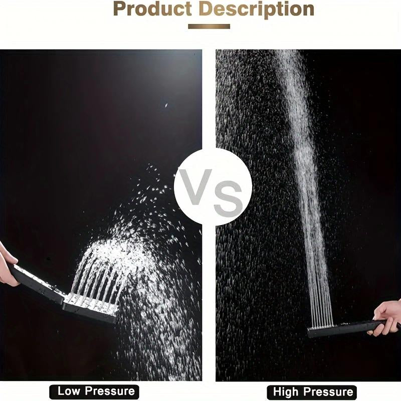 8-Inch High-Pressure Square Shower Head and 2-In-1 Manual Shower. Equipped with 60-Inch Hose, 3-Way Diverter Valve, Sticky Shower Head Bracket Head Set