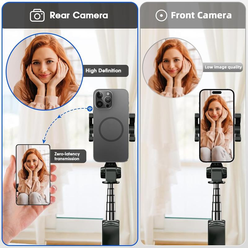 Phone Vlog Selfie Monitor Screen, Magnetic Mount, 1080P Wireless Recording, Using Phone Rear Camera for Selfie Vlog, Live Streaming, Tiktok, Compatible with Iphone/Android