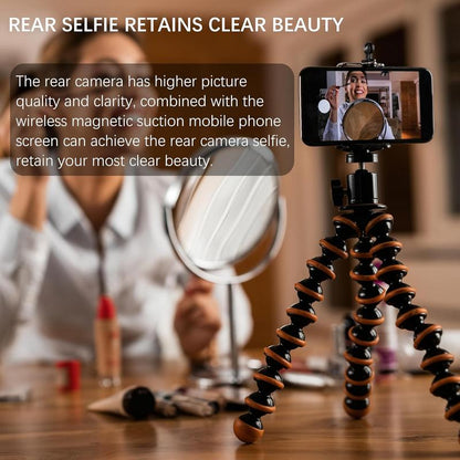 Phone Vlog Selfie Monitor Screen, Magnetic Mount, 1080P Wireless Recording, Using Phone Rear Camera for Selfie Vlog, Live Streaming, Tiktok, Compatible with Iphone/Android