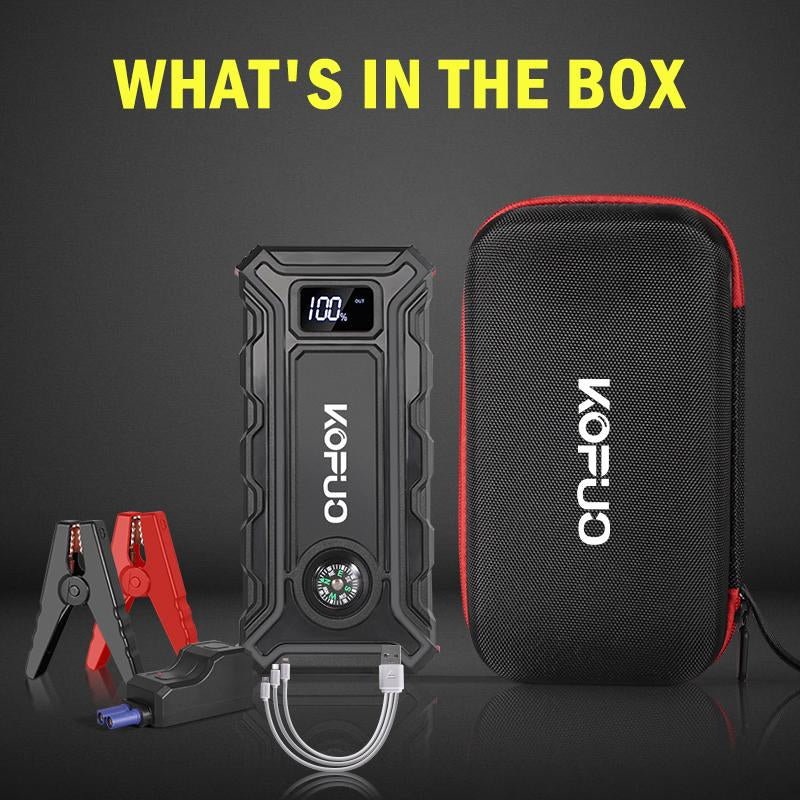 Kopuo 12V 5000A Portable Car Jump Starter - 1 Count Emergency Booster for Urban Commuters & Outdoor Adventurers Vehicle Automotive