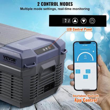 VEVOR Car Refrigerator, 12 Volt Car Refrigerator Fridge, 15 L Single Zone Portable Freezer, -4℉-68℉ Adjustable Range, 12/24V DC and 100-240V AC Compressor Cooler for Outdoor, Camping, RV