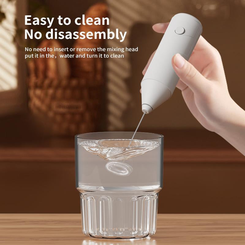Powerful Milk Frother Wand, Ultra Fast Handheld Drink Mixer , No Bracket Required- Electric Whisk Foam Maker for Coffee, Cappuccino, Matcha, Lattes, Hot Chocolate & Creamer - Black