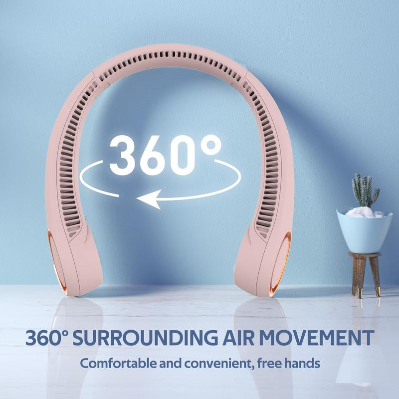 Girls’ Exclusive Stylish Neck Fan - Powerful Cooling for Outdoor Sports & Photography