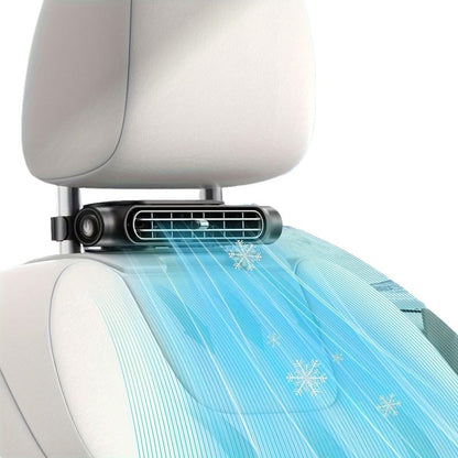 JOYTUTUS Car Seat Fan USB Plug-In Dual Turbo High Wind Power Car Interior Rear Pillow Car Fan
