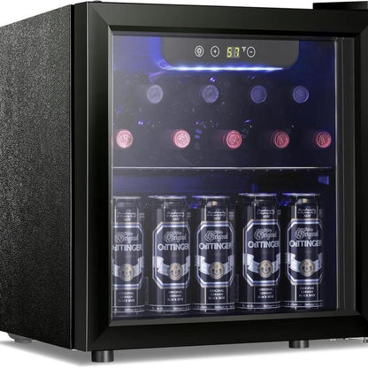 COWSAR Beverage Refrigerator and Cooler, Mini Fridge 48-130 Can, Little Cooler with Digital Display 32~61℉, Small Refrigerator with 4 Shelves for Home Office, Bedroom, Garage, Game Room, 1.3-3.2 Cu.Ft