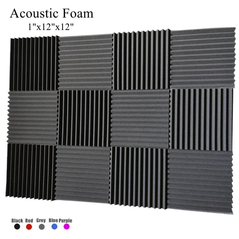 1Pc 1"X12"X12" Acoustic Foam Sound Insulation Panels for KTV Bar Soundproofing Studio Wedges Sound Proofing Multiple Color