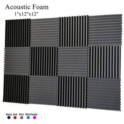 1Pc 1"X12"X12" Acoustic Foam Sound Insulation Panels for KTV Bar Soundproofing Studio Wedges Sound Proofing Multiple Color