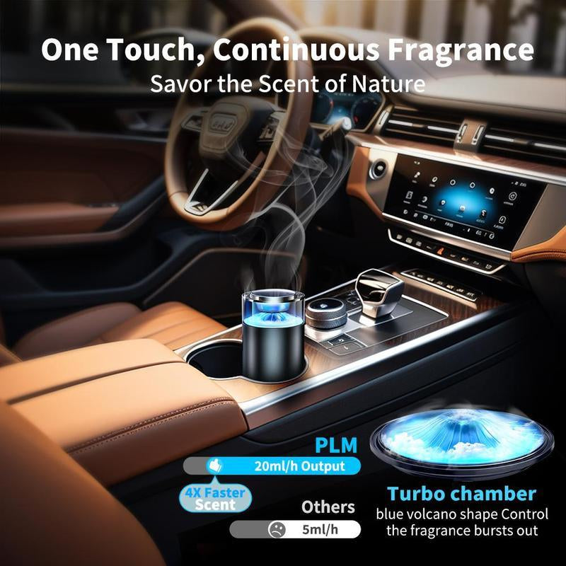 Smart Car Air Freshener & Diffuser – 5 Scents, 4 Adjustable LED Light, Aromatherapy for Car, Home, Office & More