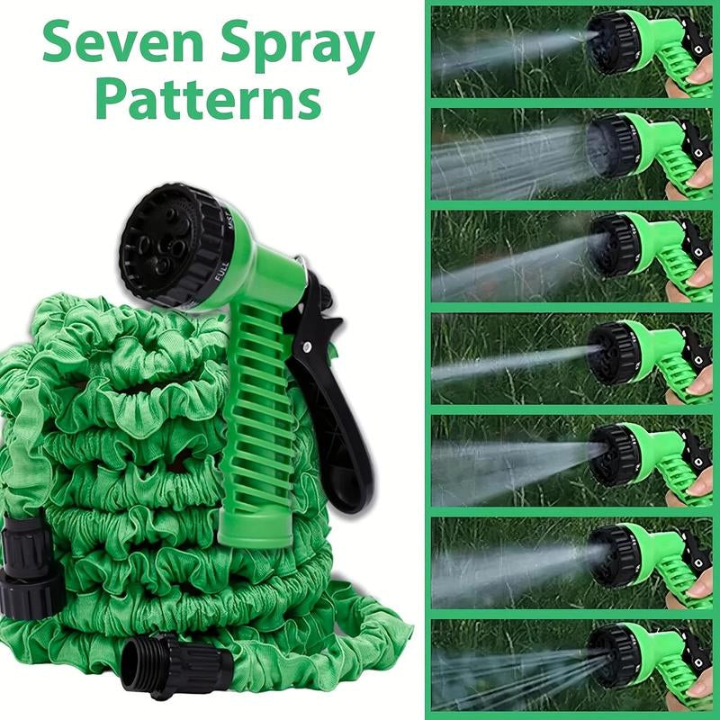 25Ft Expandable Garden Hose with Spray Nozzle - High Pressure, Kink-Free & Lightweight for Car Wash, Watering (3" Compact Design) Outdoor Exterior Tools