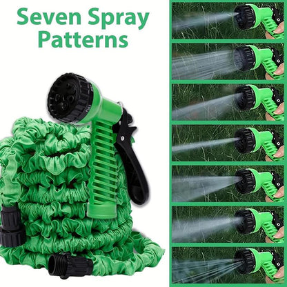 25Ft Expandable Garden Hose with Spray Nozzle - High Pressure, Kink-Free & Lightweight for Car Wash, Watering (3" Compact Design) Outdoor Exterior Tools
