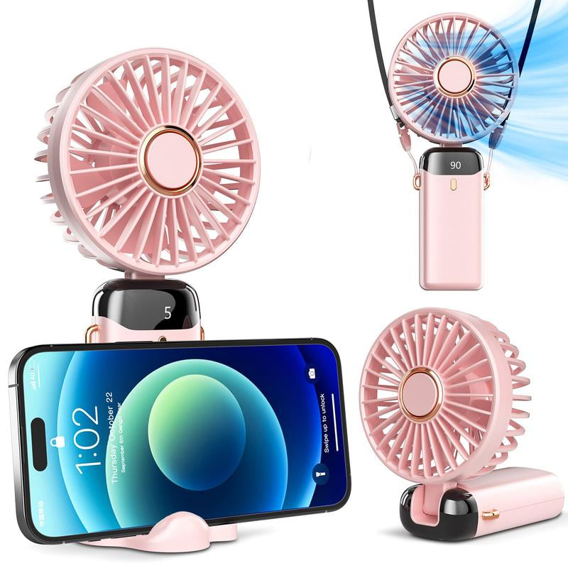 Girls’ Exclusive Stylish Neck Fan - Powerful Cooling for Outdoor Sports & Photography