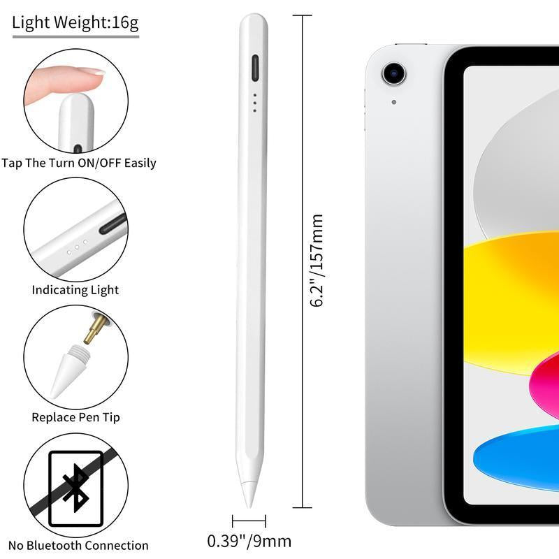 Stylus Pen for Ipad,Fast Charge,With Palm Rejection Tilt Sensitivity, Active Touch Screen Pencil Compatible with Ipad 6/7/8/9/10,Mini5/6Air3/4/5 Ipad Pro12.9&11 Fathersdaygift