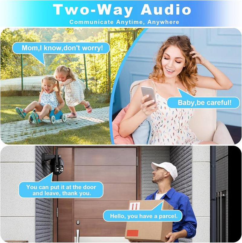 Seevision Solar Wireless Wifi Security Outdoor Camera for Home with Spotlight, PIR Motion Detection, Color Night Vision, and Two-Way Talk