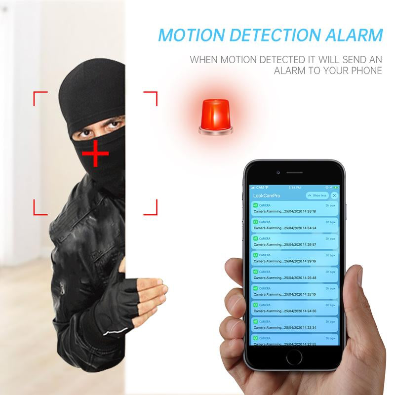 2MP Camera Clock Wifi Camera Alarm 4K FHD Nanny Camera Recorder Wireless Indoor Home Office Security Night Vision Motion Detection 5G and 2.4G Wi-Fi Camera Clock
