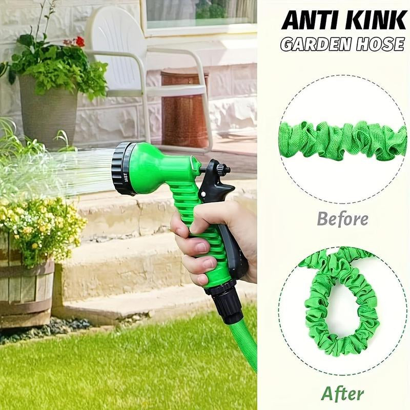 25Ft Expandable Garden Hose with Spray Nozzle - High Pressure, Kink-Free & Lightweight for Car Wash, Watering (3" Compact Design) Outdoor Exterior Tools