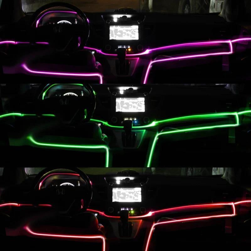 USB Powered Car Interior LED Light for Summer Fall Gift, Car Electronics, Multiple Color Modes 5M Fiber Ambient Light, Car Interior Lighting, Magic Car Ambient Light Strip, LED Car Lights