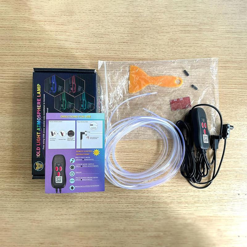 USB Powered Car Interior LED Light for Summer Fall Gift, Car Electronics, Multiple Color Modes 5M Fiber Ambient Light, Car Interior Lighting, Magic Car Ambient Light Strip, LED Car Lights