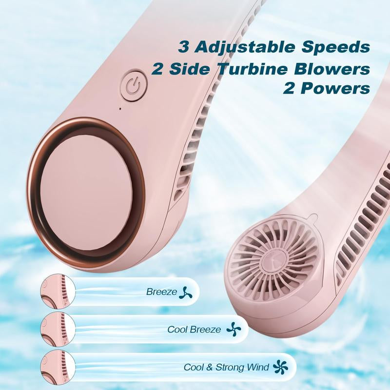 Girls’ Exclusive Stylish Neck Fan - Powerful Cooling for Outdoor Sports & Photography