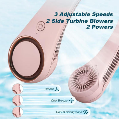Girls’ Exclusive Stylish Neck Fan - Powerful Cooling for Outdoor Sports & Photography