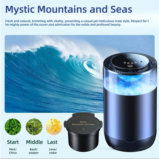 Smart Car Air Freshener & Diffuser – 5 Scents, 4 Adjustable LED Light, Aromatherapy for Car, Home, Office & More