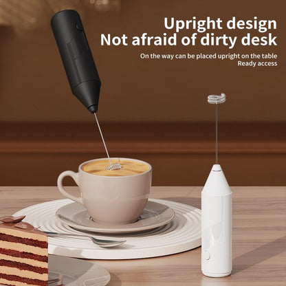 Powerful Milk Frother Wand, Ultra Fast Handheld Drink Mixer , No Bracket Required- Electric Whisk Foam Maker for Coffee, Cappuccino, Matcha, Lattes, Hot Chocolate & Creamer - Black