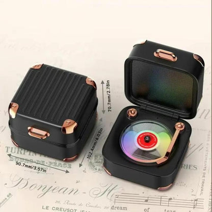 Portable Wireless Speaker, Mini Stereo Speaker with Nostalgic Classic Recording Function, Wireless Speaker with RGB Light for Party, Travel, and Home Use, Audio