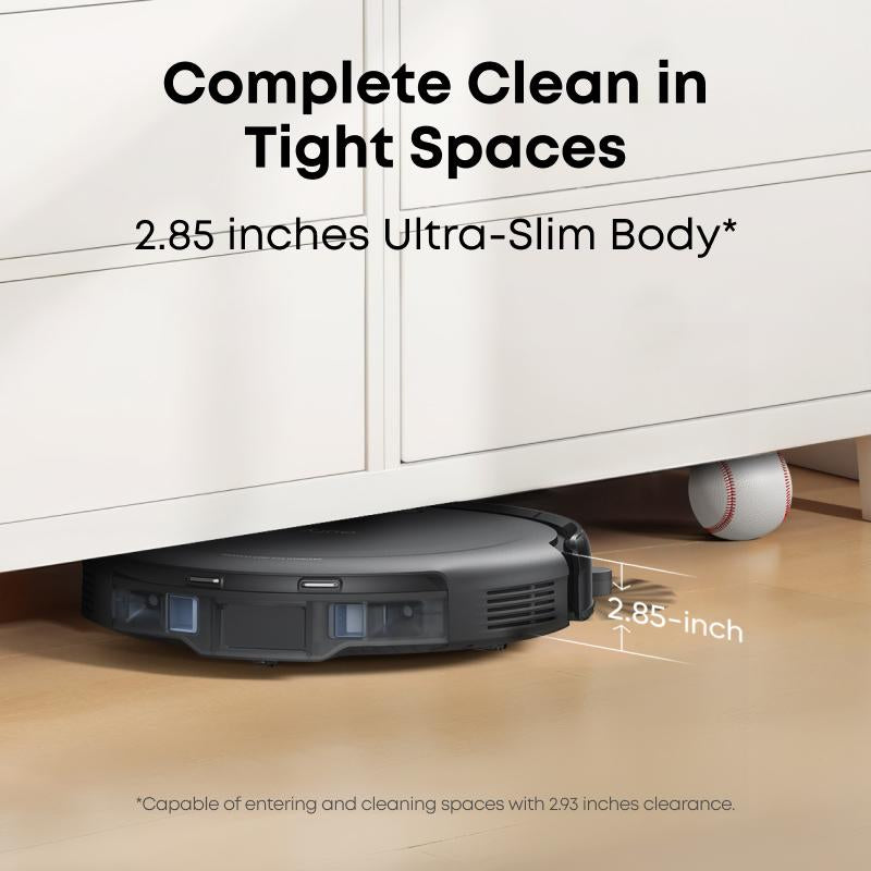 Eufy C10 Robot Vacuum with Self Emptying Station, up to 60 Days Hands Free Cleaning, Edge Expansion Brush, 2.85-Inch Ultra-Slim Body, Smart Mapping, Point Laser and Multi-Infrared Navigation