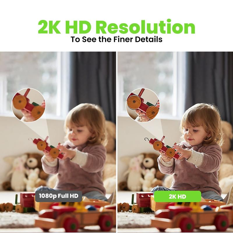 Gearit Wifi Indoor Camera with Pan/Tilt for Baby & Pet - 2K Video, 2-Way Audio, Motion Tracker