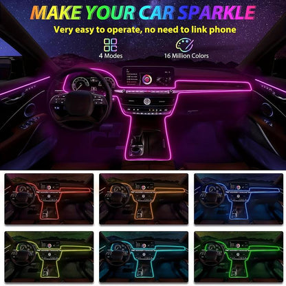 Neon Car Interior LED Strip Lights - 5 Meter - with App Control and Music Sync Rhythm for Dashboard, Door, and Console